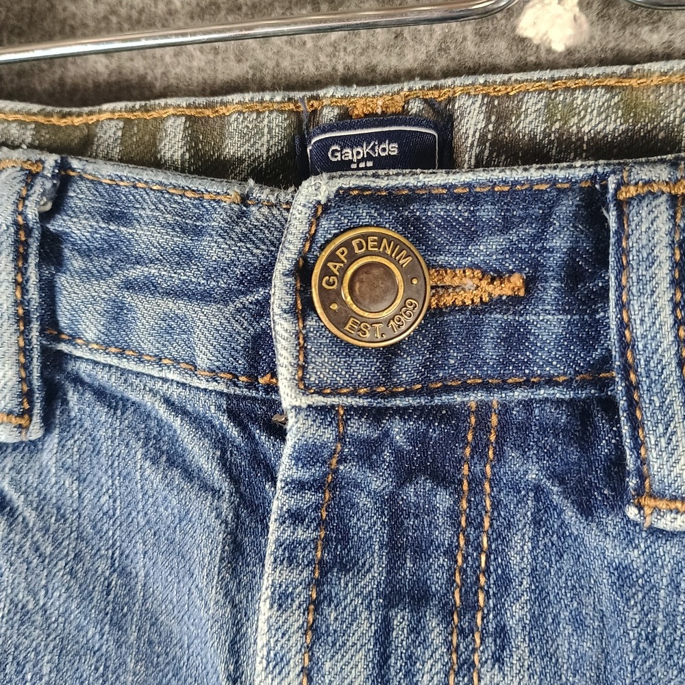 Gap Kids Jeans Boys 16 Slim Straight Fit Light Wash Pocket Accent‎ Heavy Duty - Picture 3 of 10